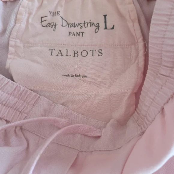Talbots Pale Pink Drawstring Pants - Picture 6 of 8